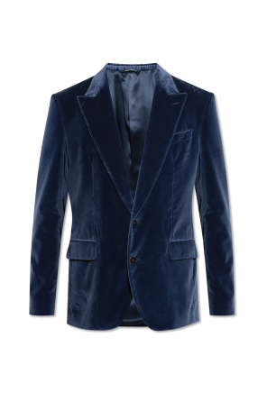 Navy blue Velvet blazer Tom Ford - Vitkac Italy